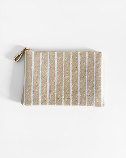 Striped Pouch - Oat Yellow