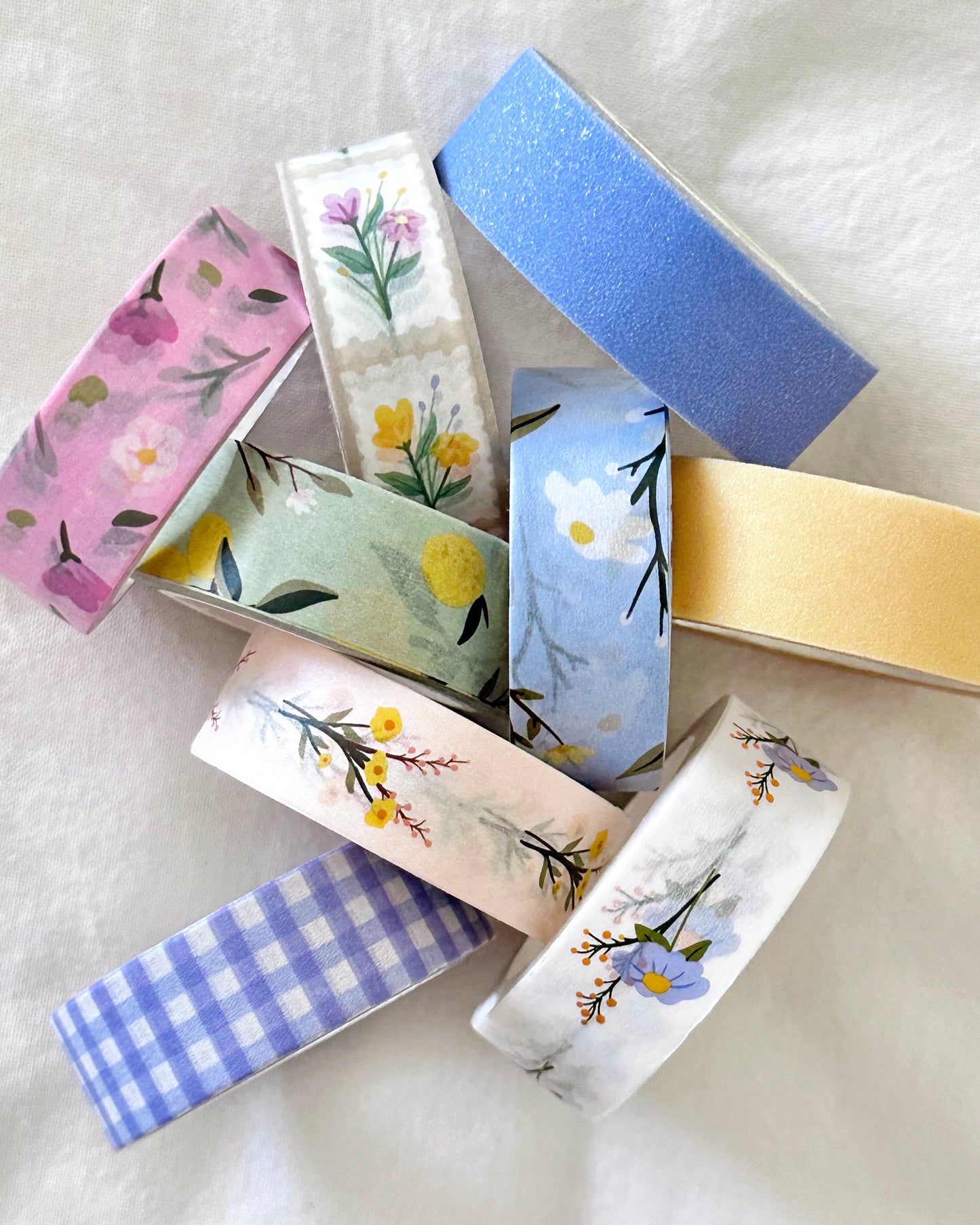 White Floral Washi Tape