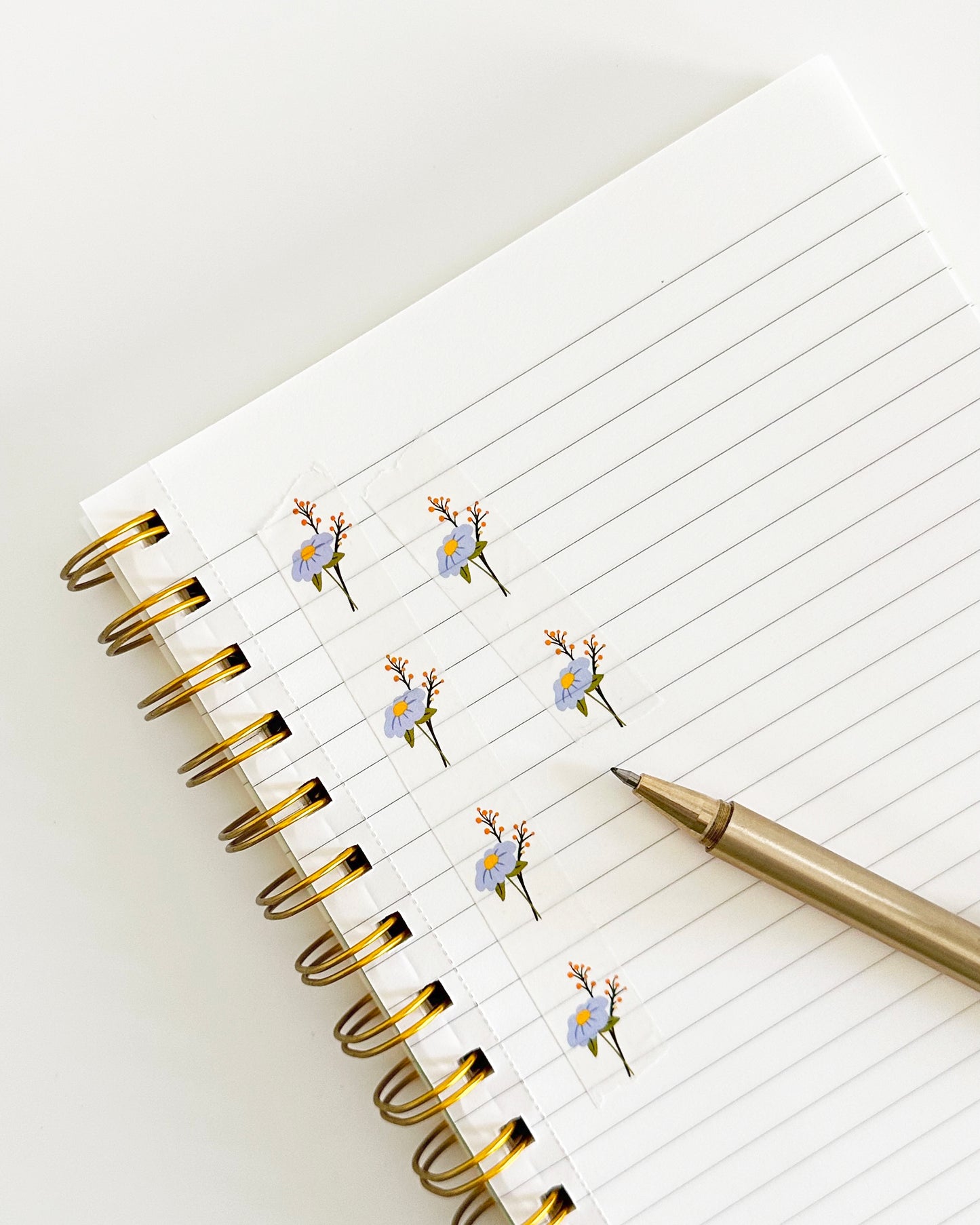 White Floral Washi Tape