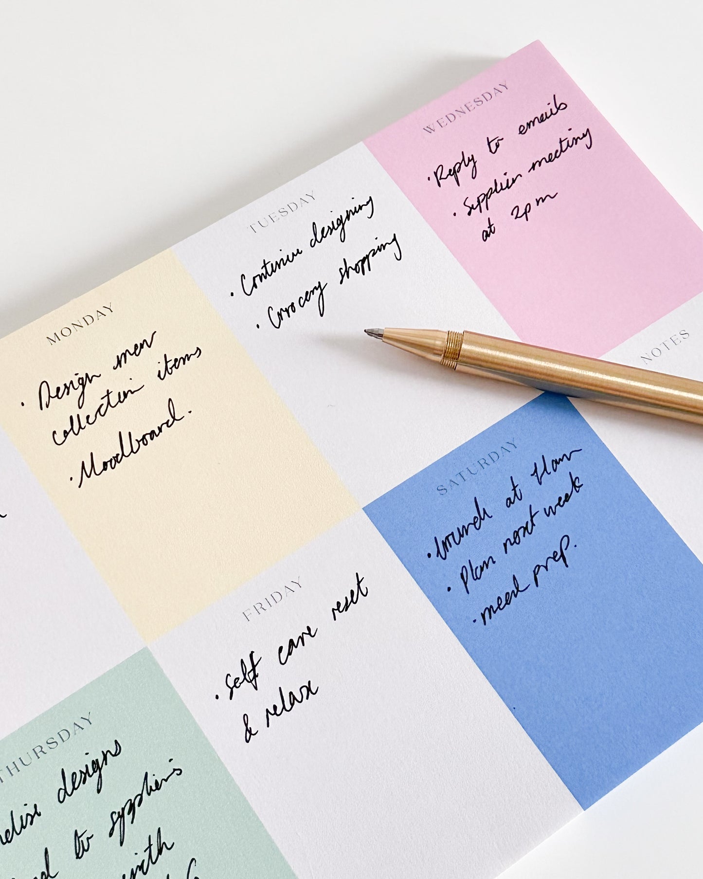 Colourful Weekly Notepad