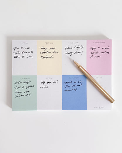Colourful Weekly Notepad