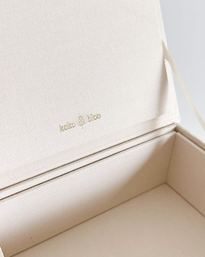 Embroidered Linen Keepsake Box
