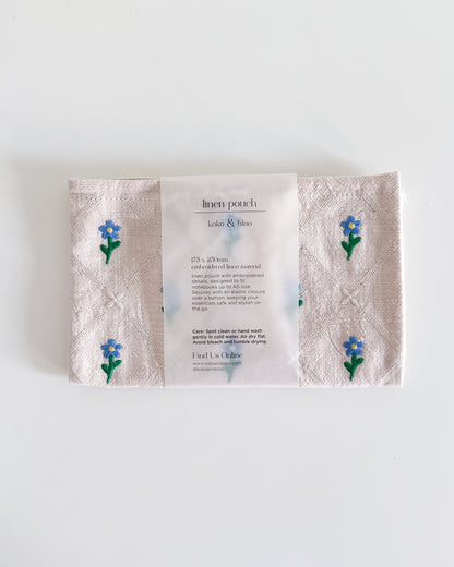 Linen Pouch - Bloo Florals