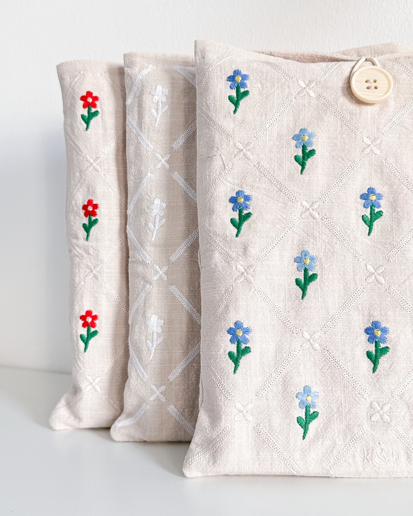 Linen Pouch - Rosy Florals