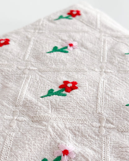 Linen Pouch - Rosy Florals