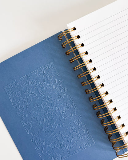 Lined Spiral Notebook - Midnight Bloo