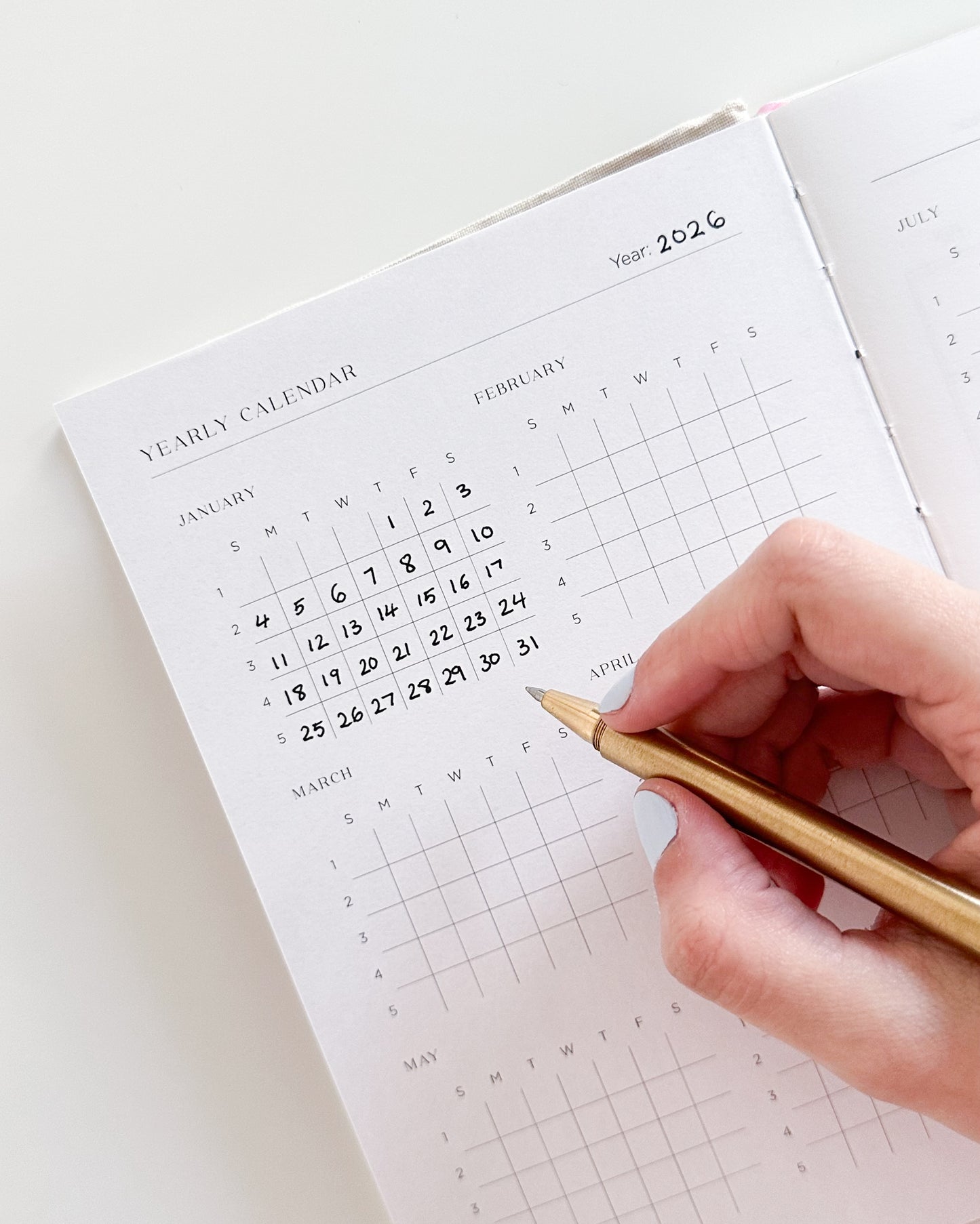 Rosy Garden Embroidered 2026 Yearly Planner - Undated