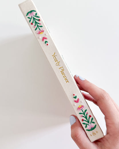 Rosy Garden Embroidered 2026 Yearly Planner - Undated