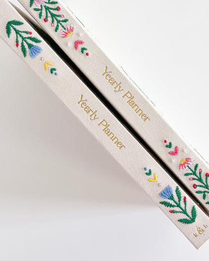 Rosy Garden Embroidered 2026 Yearly Planner - Undated