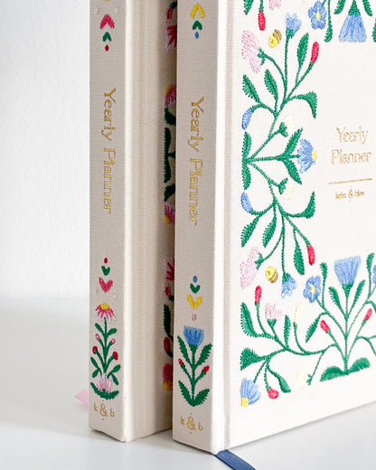 Bloo Garden Embroidered 2026 Yearly Planner - Undated