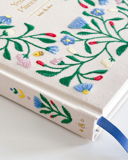 Bloo Garden Embroidered 2026 Yearly Planner - Undated