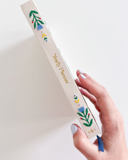 Bloo Garden Embroidered 2026 Yearly Planner - Undated