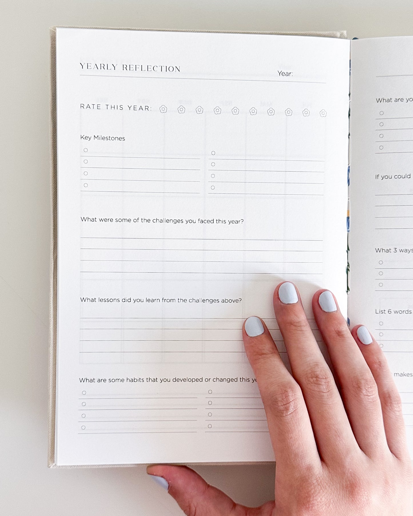 Rosy Garden Embroidered 2026 Yearly Planner - Undated