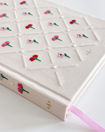 Embroidered Bullet Journal - Roses