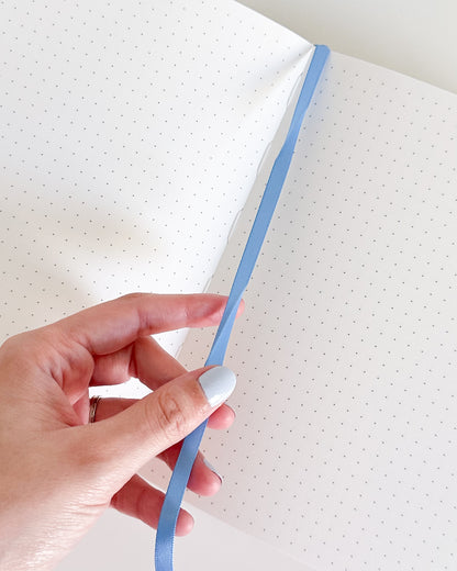 Embroidered Bullet Journal - Light Bloo