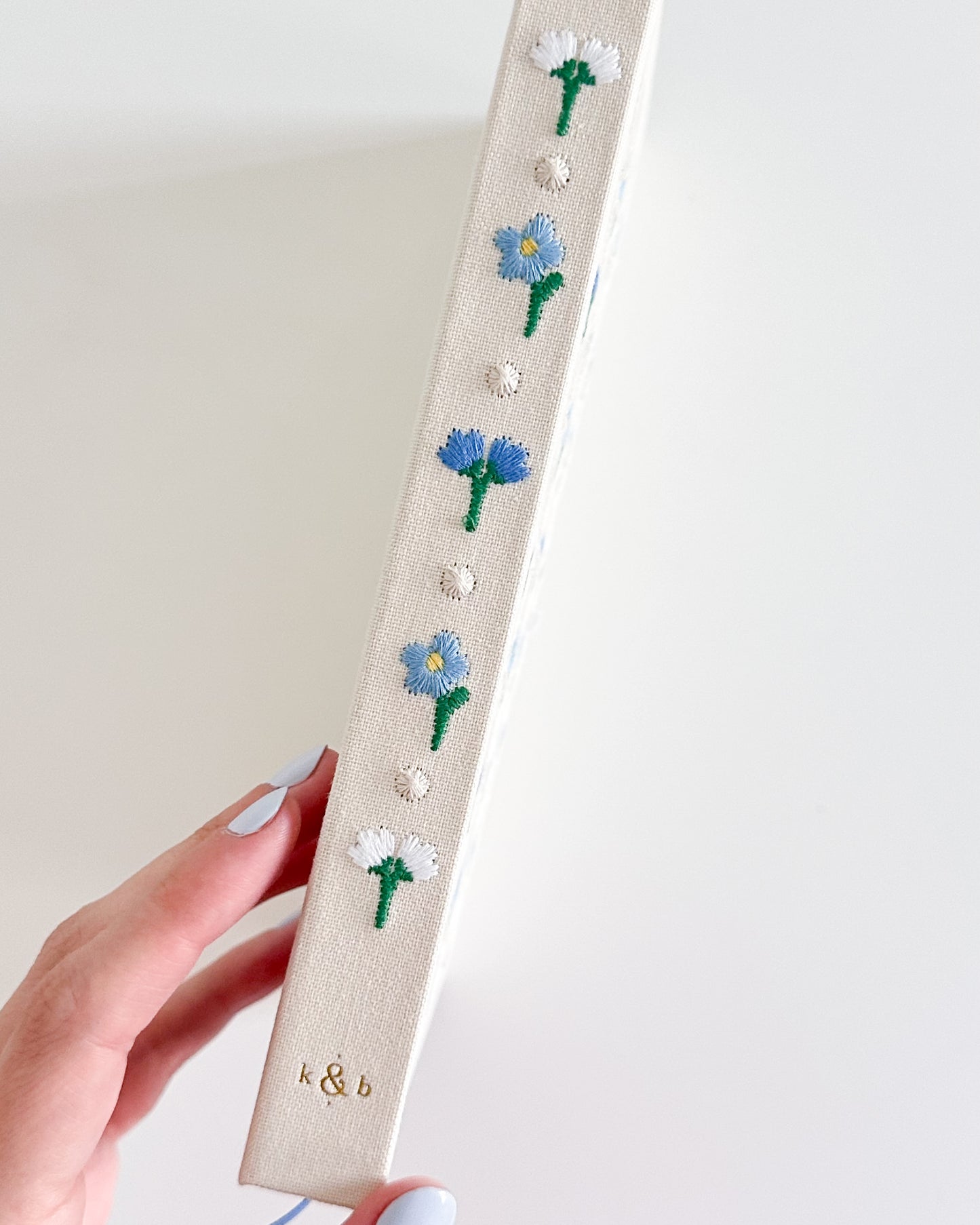 Embroidered Bullet Journal - Light Bloo