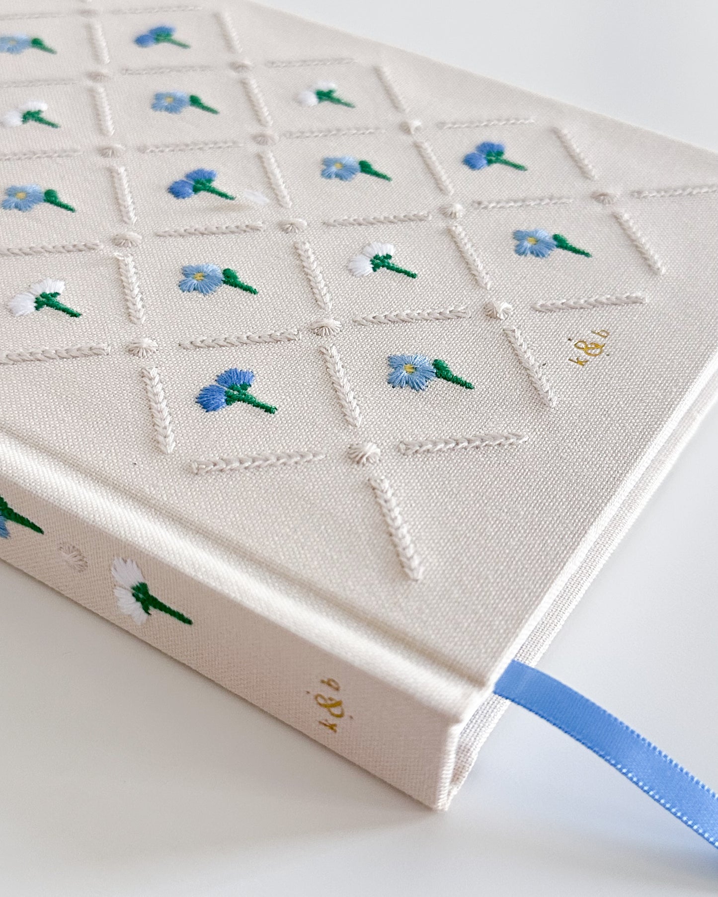 Embroidered Bullet Journal - Light Bloo