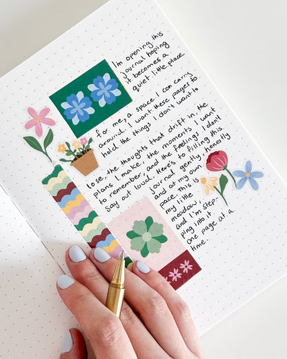 Embroidered Bullet Journal - Midnight Bloo