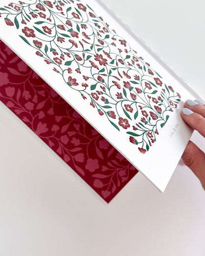 Arabic/English Lined Journal -Rich Red