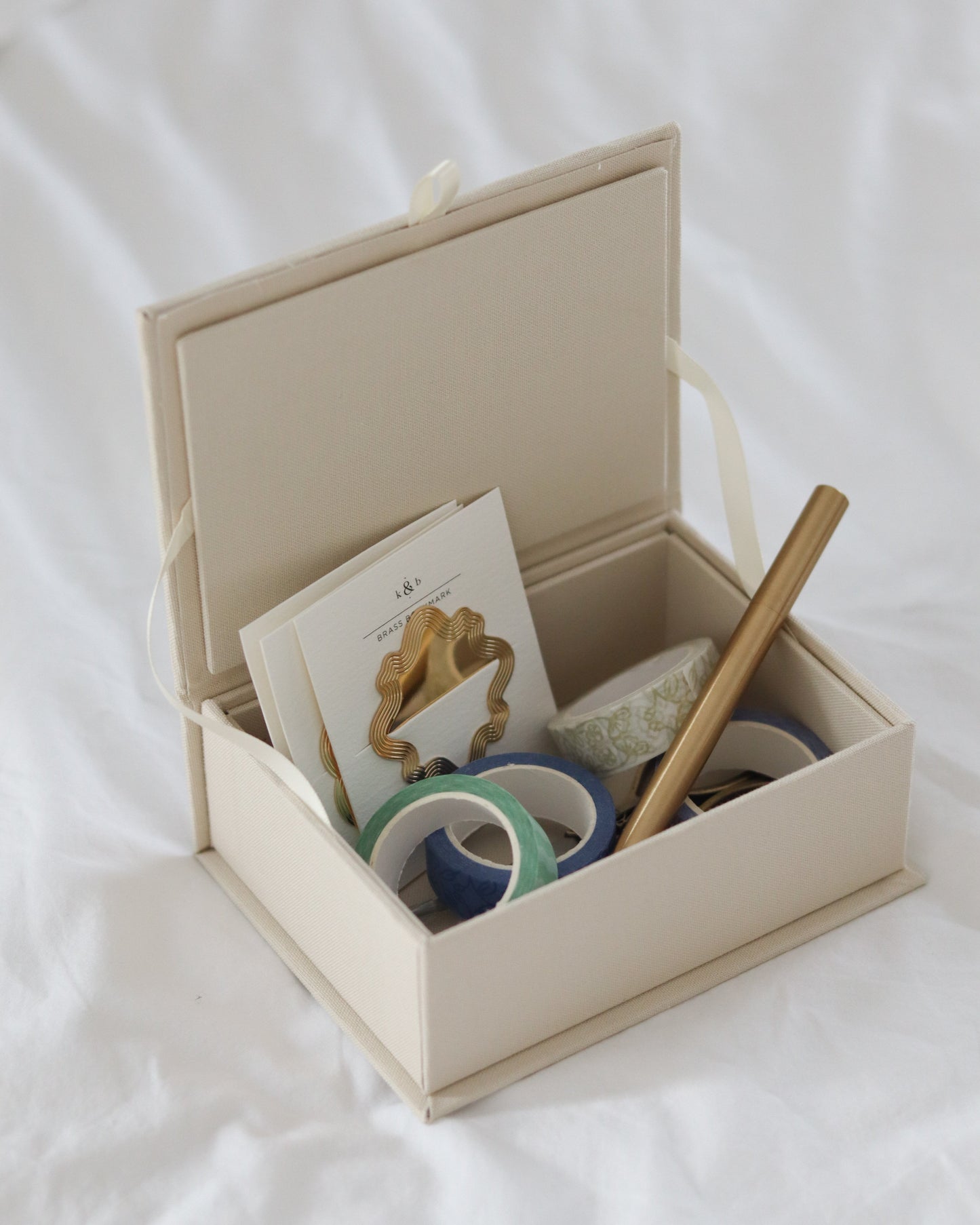 Embroidered Linen Keepsake Box