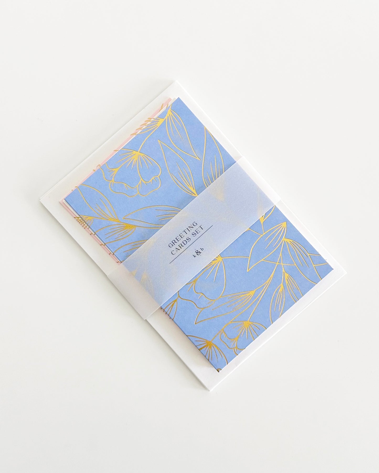 Gold Floral Cards Set