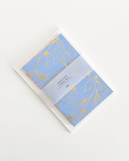 Gold Floral Cards Set