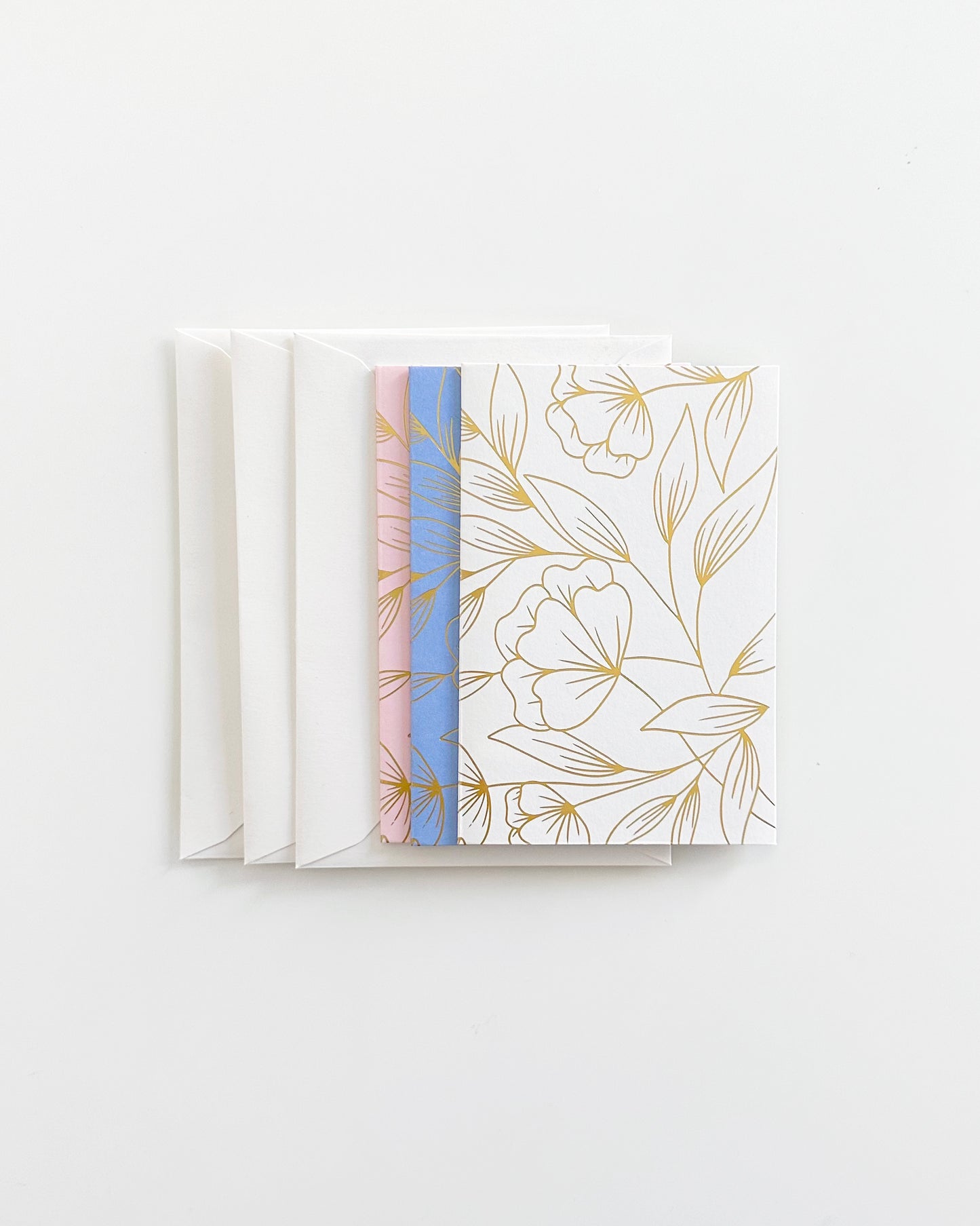 Gold Floral Cards Set