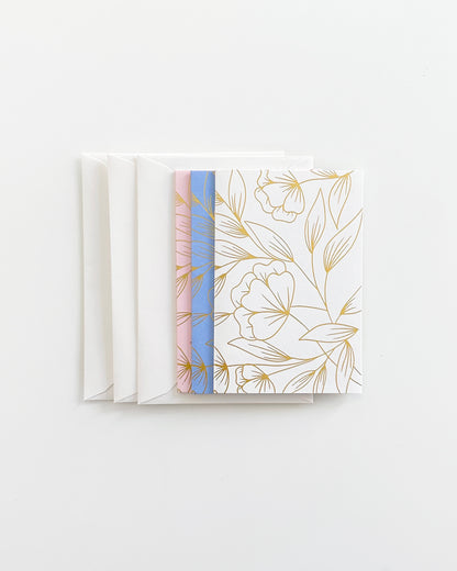 Gold Floral Cards Set