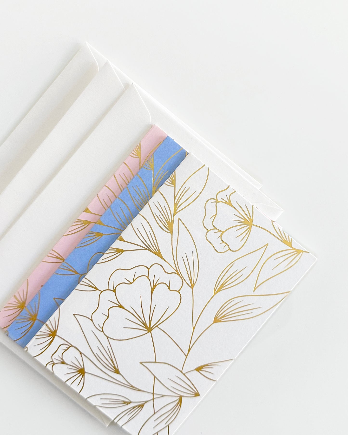 Gold Floral Cards Set