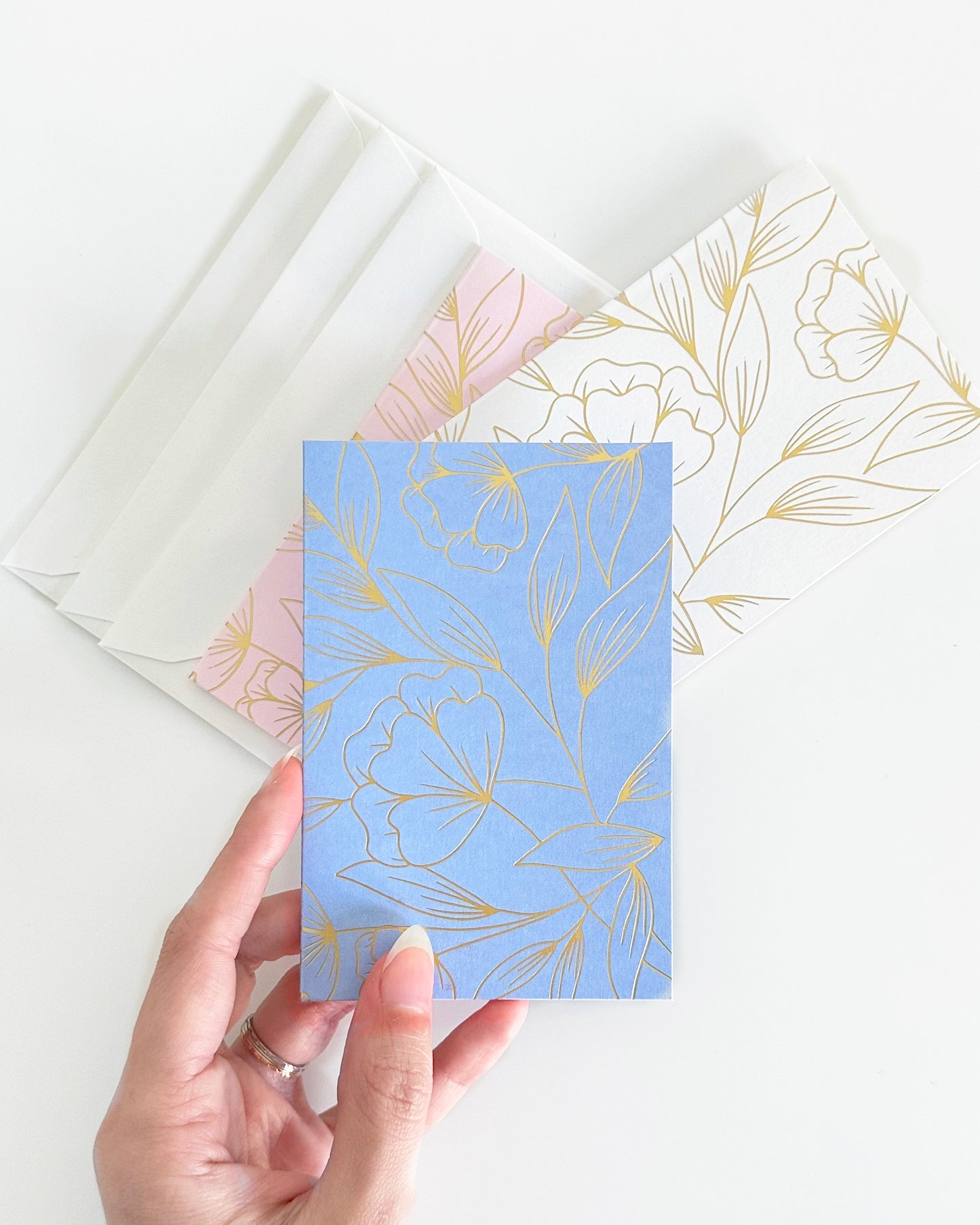 Bundle - Gold Floral Greeting Cards