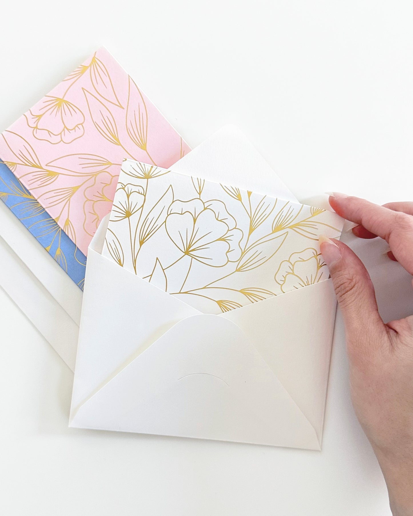 Bundle - Gold Floral Greeting Cards