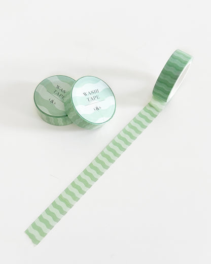 Green Waves Washi Tape