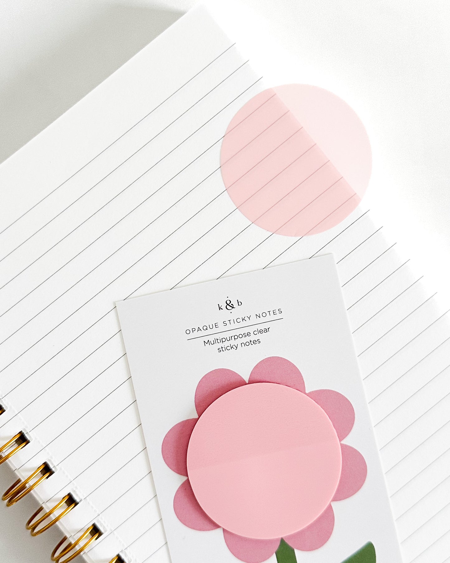 Pink Flower Sticky Notes