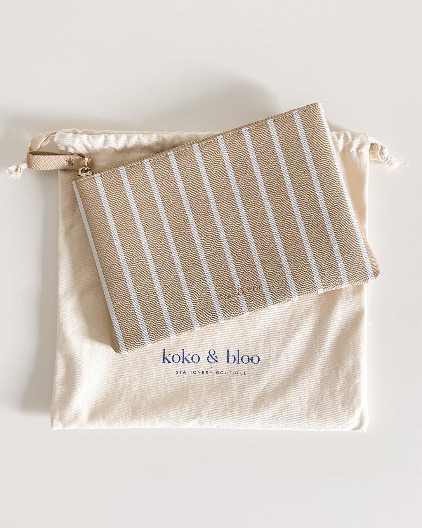 Striped Pouch - Oat Yellow