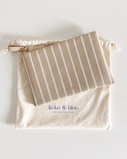 Striped Pouch - Oat Yellow