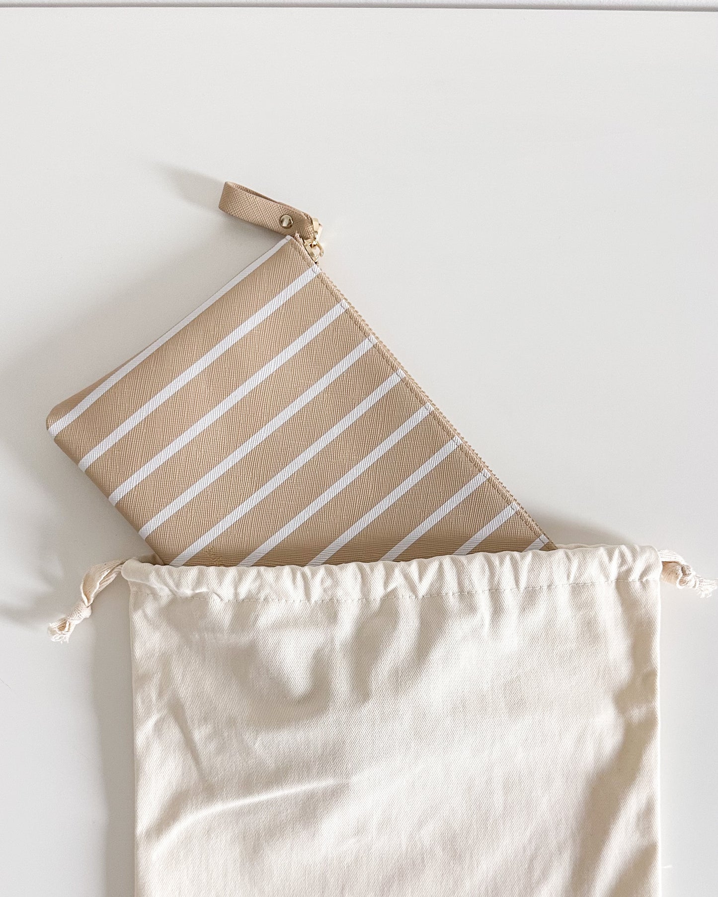 Striped Pouch - Oat Yellow