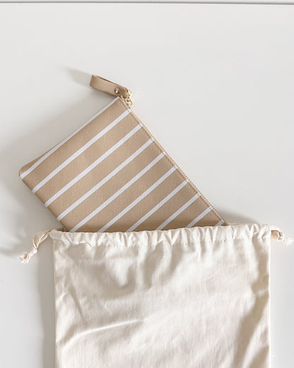 Striped Pouch - Oat Yellow