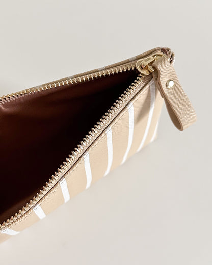 Striped Pouch - Oat Yellow