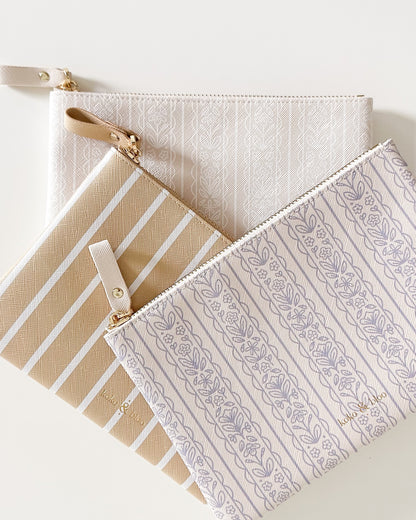 Striped Pouch - Oat Yellow