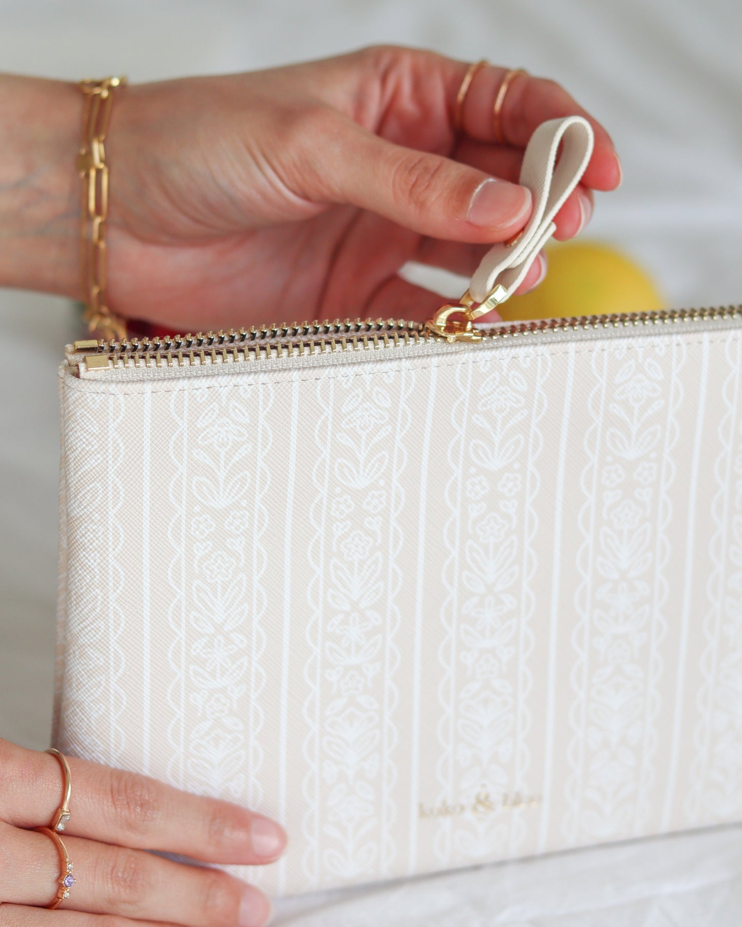 White Lace Pouch