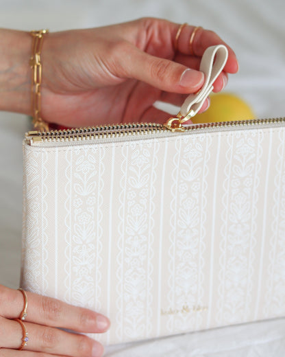 White Lace Pouch