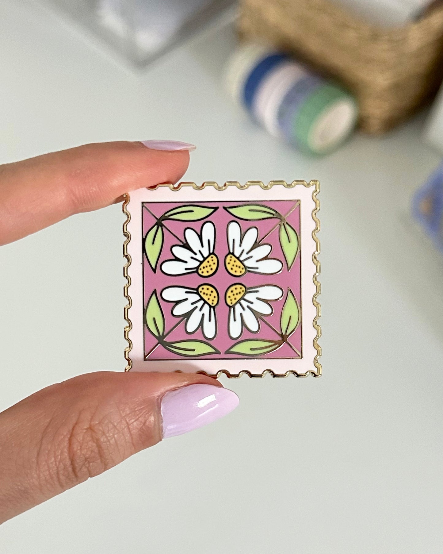 Pink Stamp Pin