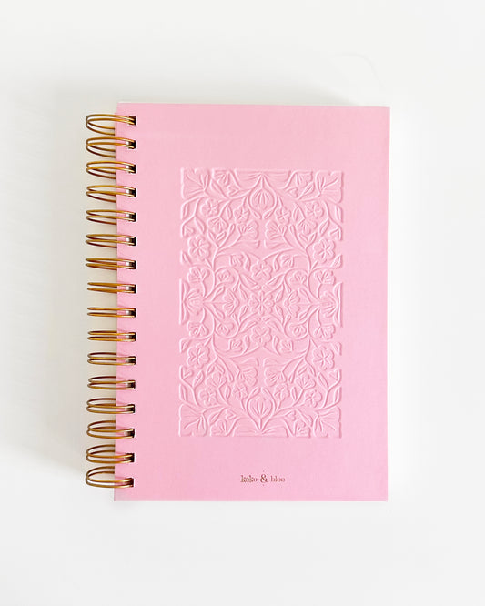 Lined Spiral Notebook -Rosy Pink