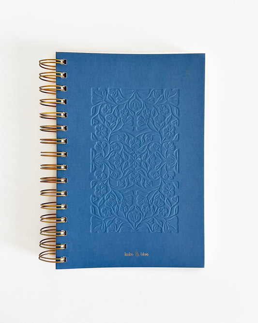 Lined Spiral Notebook - Midnight Bloo