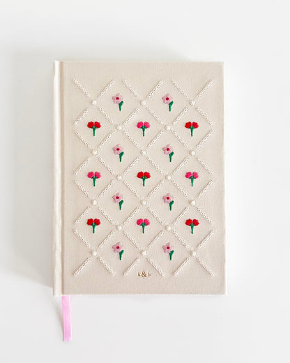 Embroidered Bullet Journal - Roses