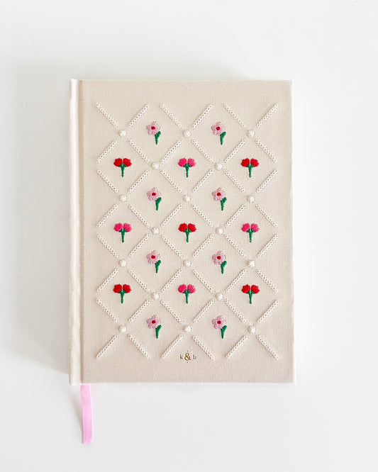 Embroidered Bullet Journal - Roses