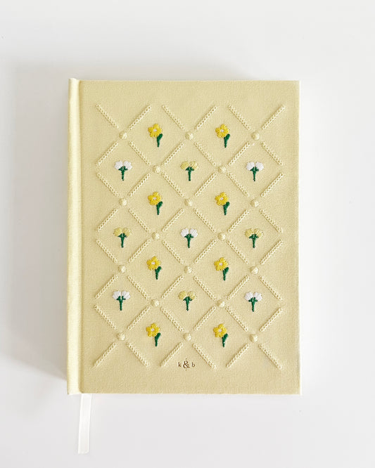 Embroidered Bullet Journal - Butter Yellow