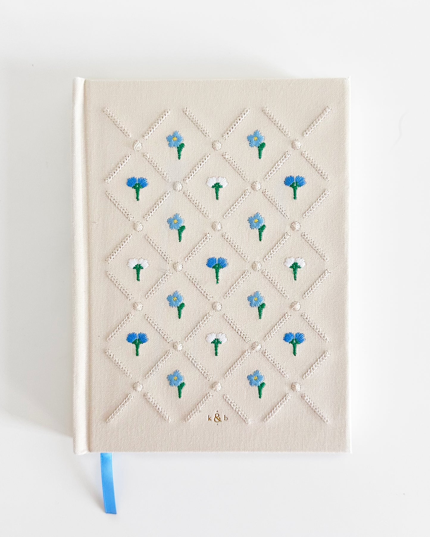 Embroidered Bullet Journal - Light Bloo