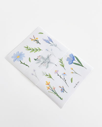 Clear Floral Sticker Sheet Set