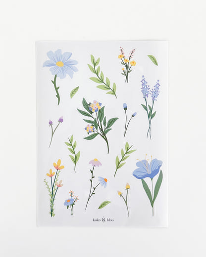 Clear Floral Sticker Sheet Set